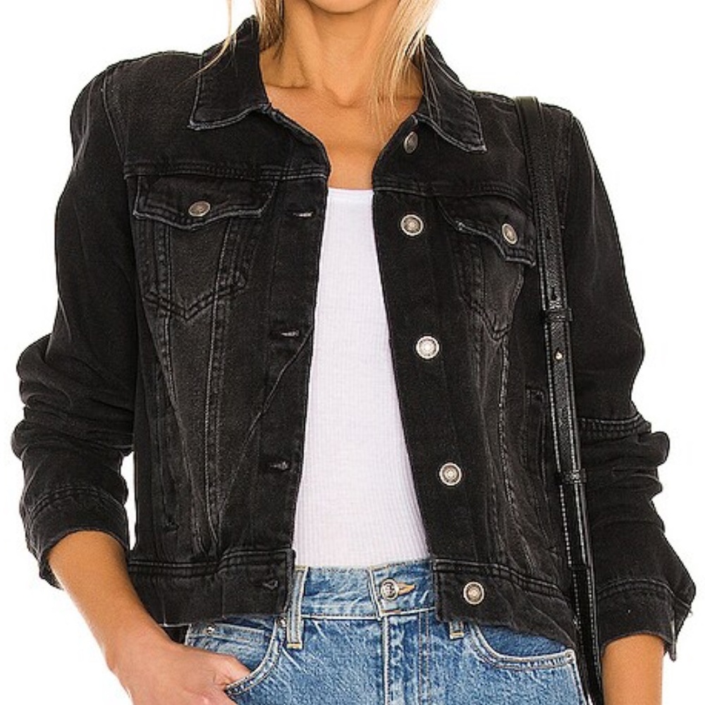 Free People Rumors Denim Jacket Black | XS | Bestseller Style